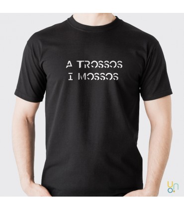 unonou camiseta a trossos i mossos unisex negra