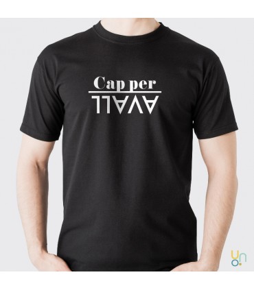 unonou camiseta cap per avall unisex negra