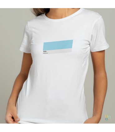 unonou camiseta mediterrània blau entallada