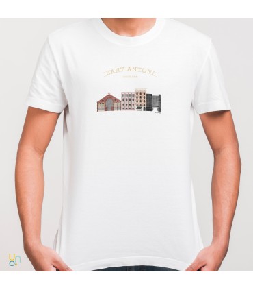 unonou samarreta barri de sant antoni blanca unisex