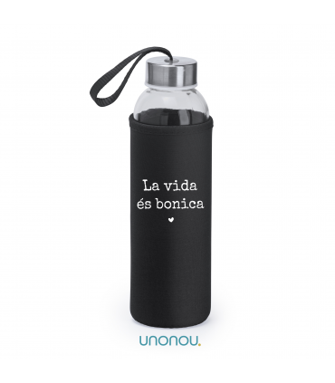 unonou botella de vidrio la vida és bonica