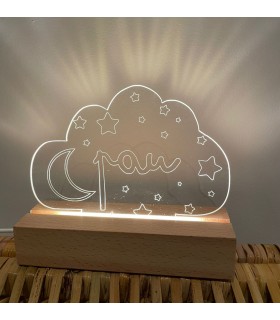 unonou lámpara led madera