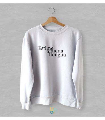 unonou sudadera Estime la meua llengua blanca
